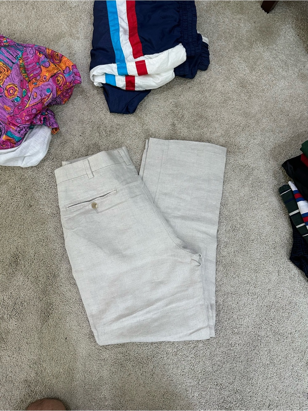 Men's Light Cream Dress Pants - Modern Tailored Trousers